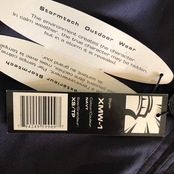 NWT Stormtech Performance Navy 1/4 Zip Windbreaker Jacket Mens  XS - Picture 15 of 16